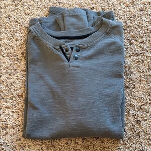 Men's Gray Henley Long Sleeve
